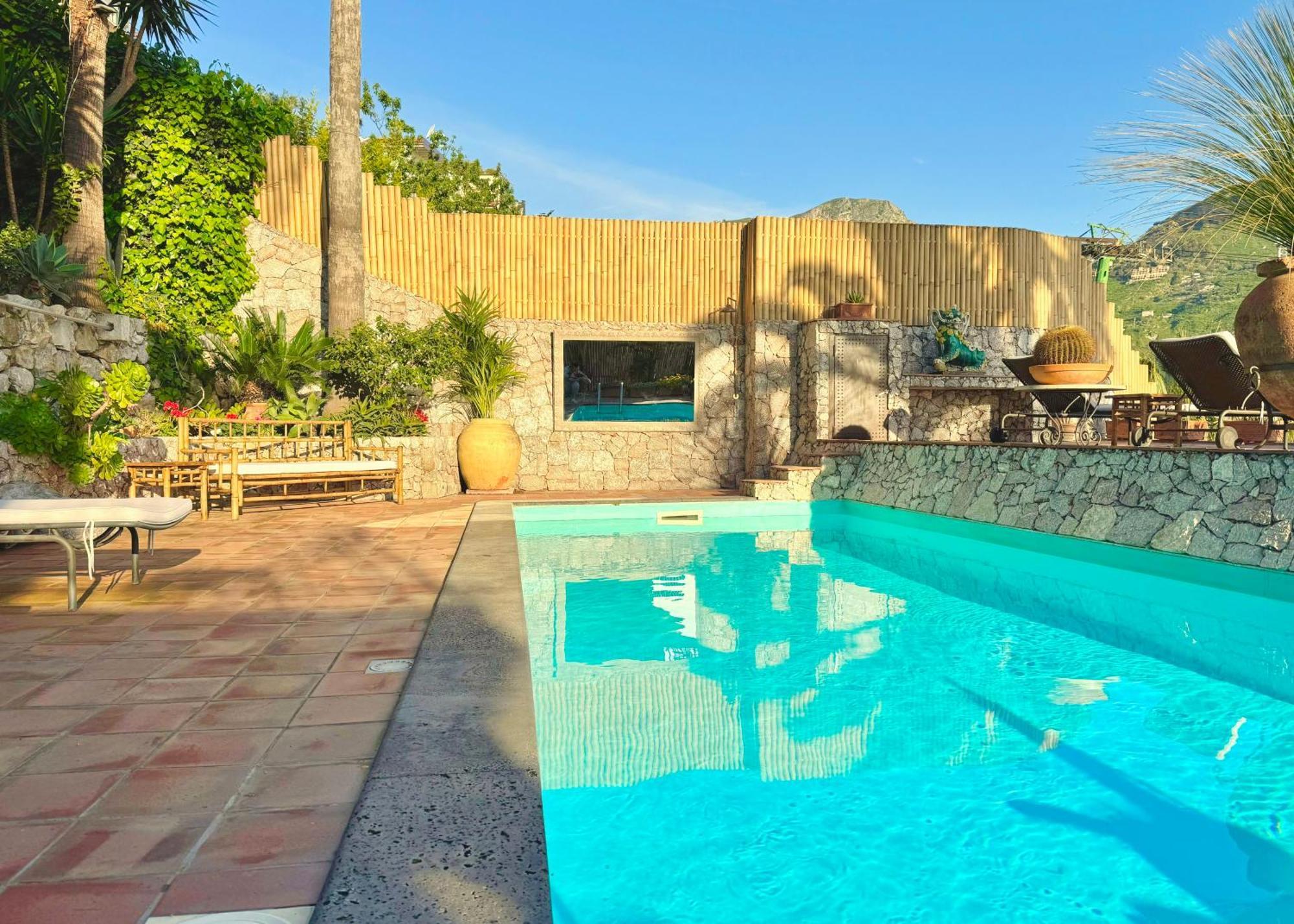 Villa Lou Taormina Private Villa With Panoramic Sea View Pool Eksteriør billede
