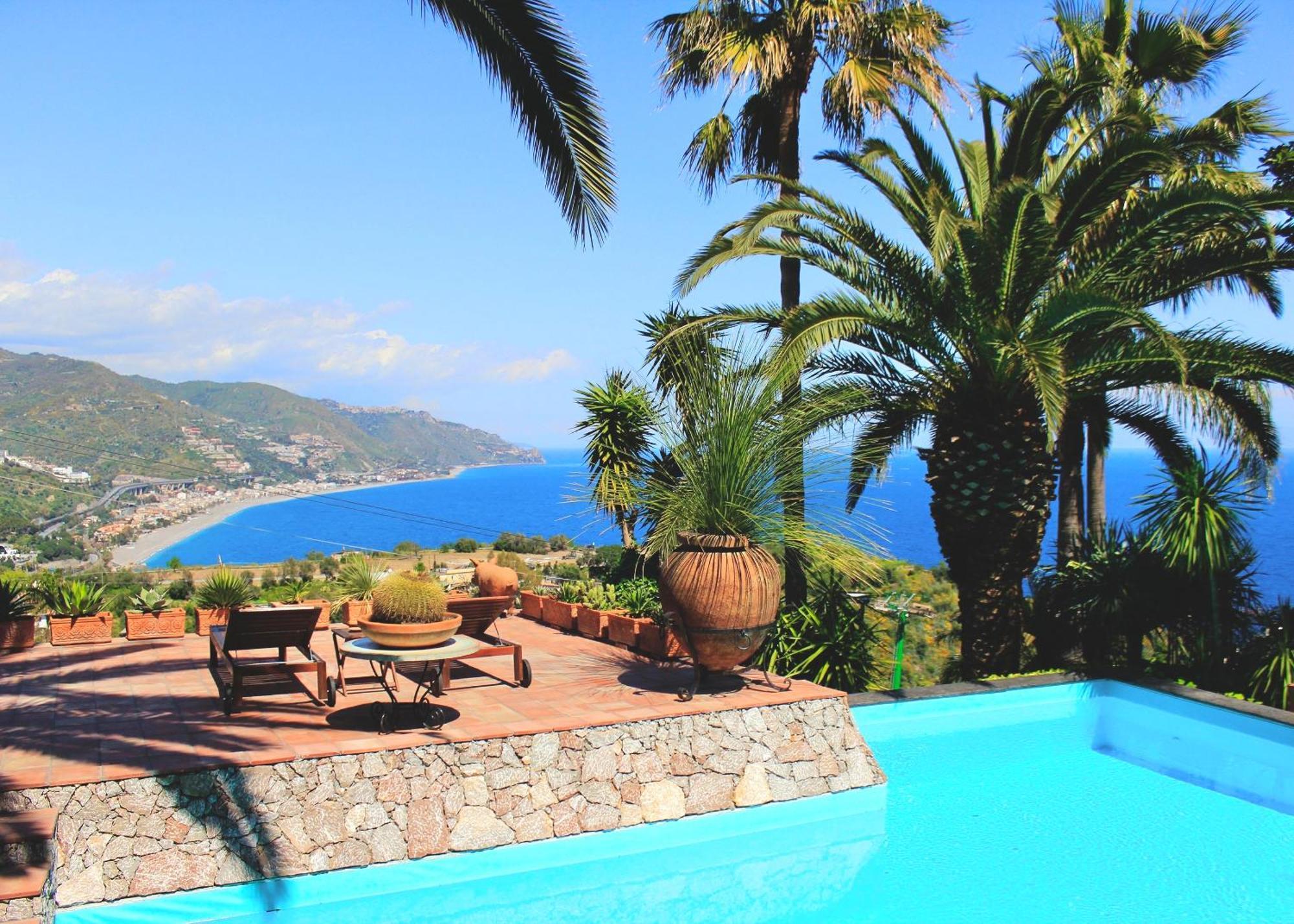 Villa Lou Taormina Private Villa With Panoramic Sea View Pool Eksteriør billede